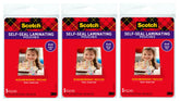 Scotch Self-Sealing Laminating Pouches, 4 x 6 Inches, 3-Pack of 5 Pouches – No Machine Needed, Clear, Photo Safe